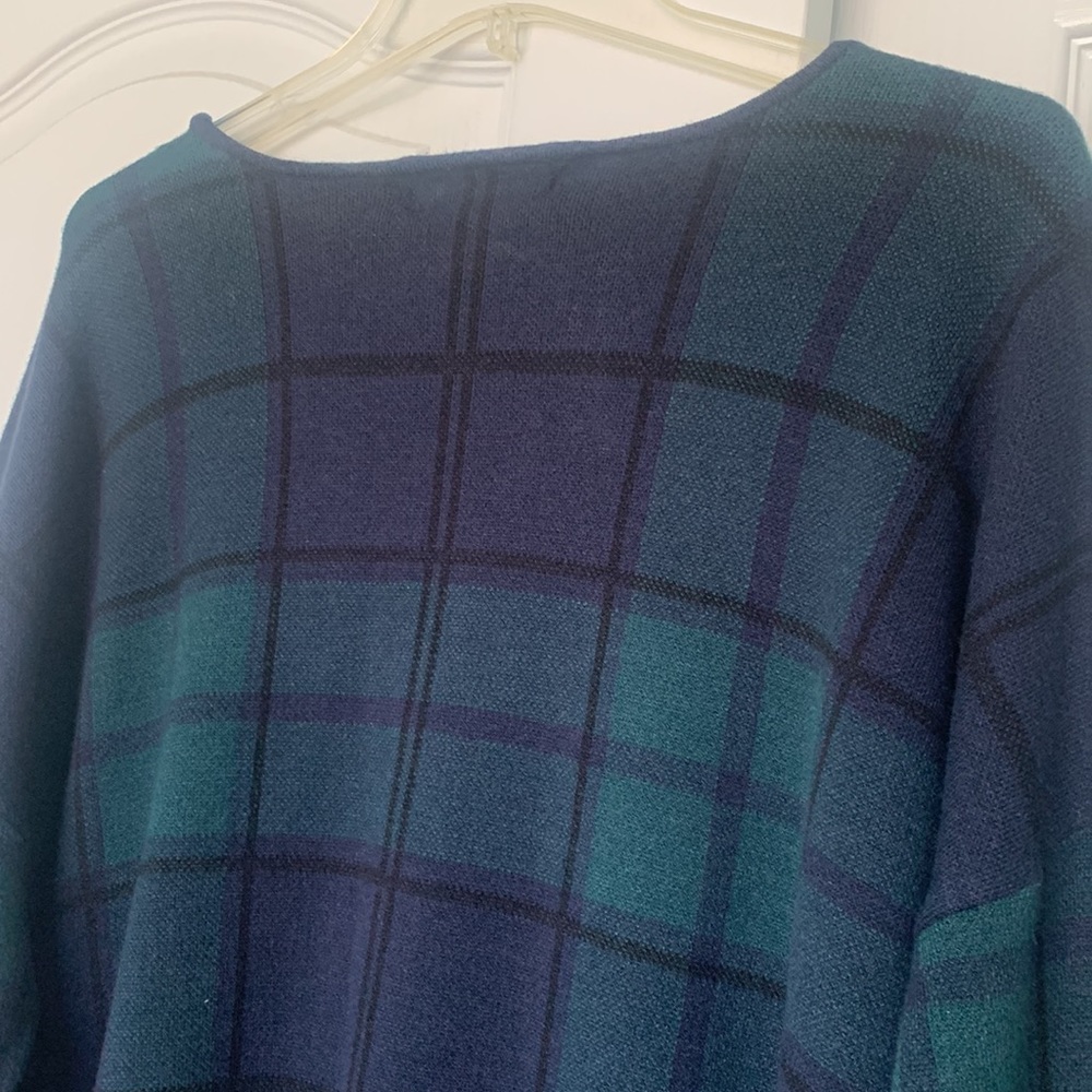 NWOT Tahari soft plaid pullover sweater top tunic boat neck 3/4 sleeve size 2X - Picture 7 of 8
